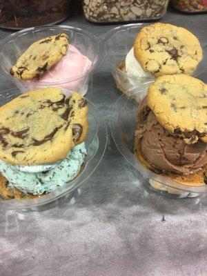 Homemade ice cream cookie sandwiches!