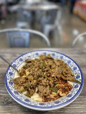 Stir N13. Stir-Fried Hand-Pulled Noodles with Special Cumin Lamb