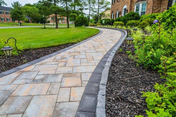 Paver walkway installation.