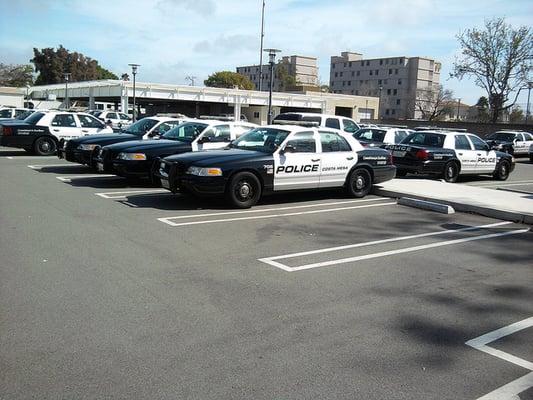 police parking lot on the side