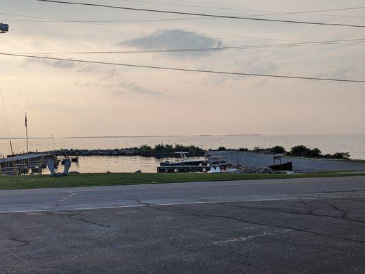 Across from the West Bay outdoor bar area.