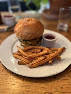 Dry aged Wagyu double cheeseburger