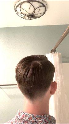 Supposed to be a fade...looks like a bowl cut.