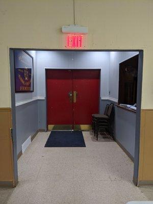 VFW 3500 - Hall rental coat check area, side door