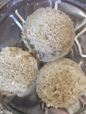 Stale brownish mini Idli