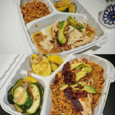 Same daily special for 7/25/17 (Chicken Monterey w/ roasted squash) served to two different customers, ordered 30 minutes apart.