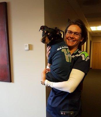 Seattle Healing Acupuncture supports our Seahawks.  Cooper is the best 12th dog!