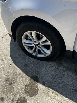 Popped tire