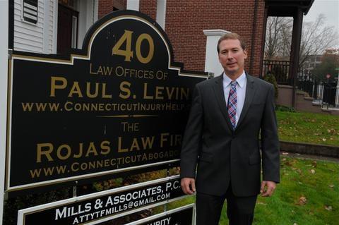 Attorney Paul Levin in front of office location on 40 Russ Street, Hartford, CT