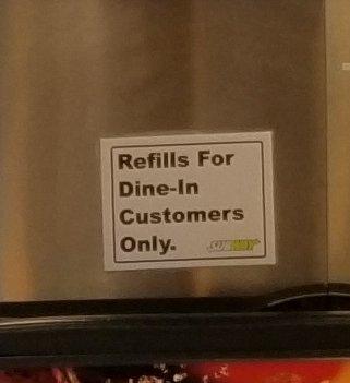 This sign does not apply to coffee. Regardless if you purchase the coffee or get it free, in any case, coffee refills are not allowed.