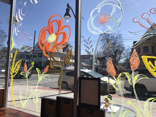 More cheerful flowers in the front window