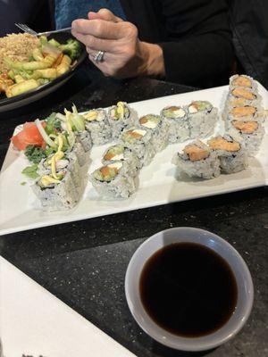 boston, philadelphia, & spicy yellowtail rolls