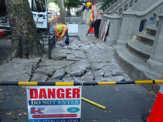 Sidewalk Demolished.