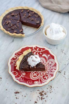 Chocolate version of our sugar cream pie