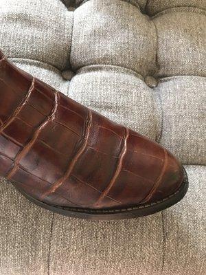 Vintage Alligator after with tear repaired