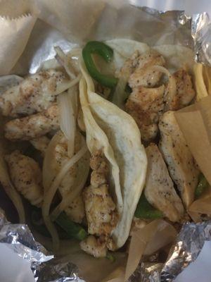 Chicken fajita tacos