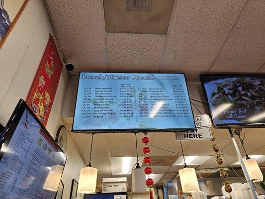 Menu board as of May 2024