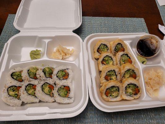 Vegetable and Vegie Tempura Rolls