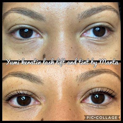 Yumi keratin lash lift and tint by Marta