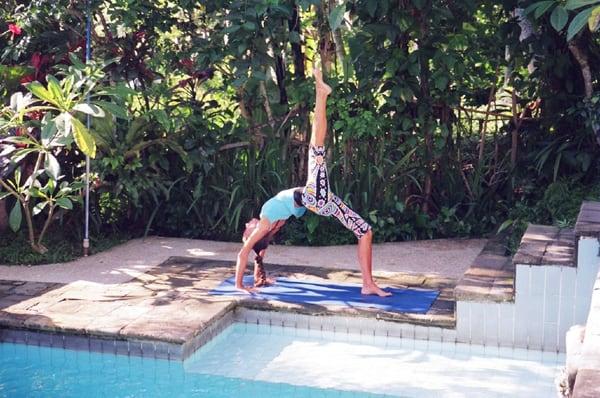 Backbend by the pool