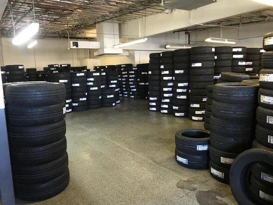 Our warehouse stocks tires for cars, trucks, and SUV's. We also provide oil changes, brake services, and transmission repair.