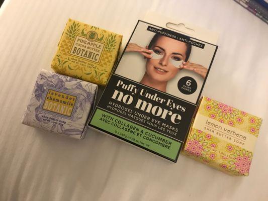 $11.89 for 3 soaps and under eye patches. Not bad