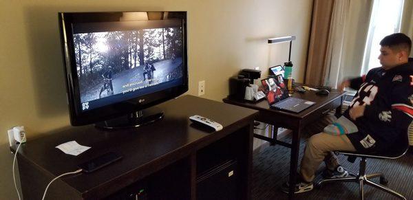 TV and Desk area