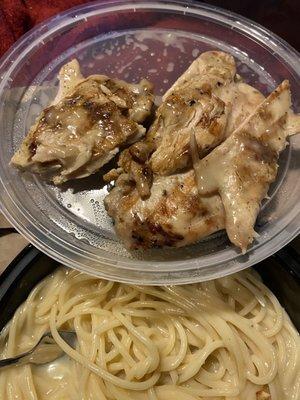 Pudding sauce & nasty grilled chicken