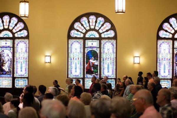 Congregational Singing at Traditional Worship Service (9 AM) in (FEC) Sanctuary