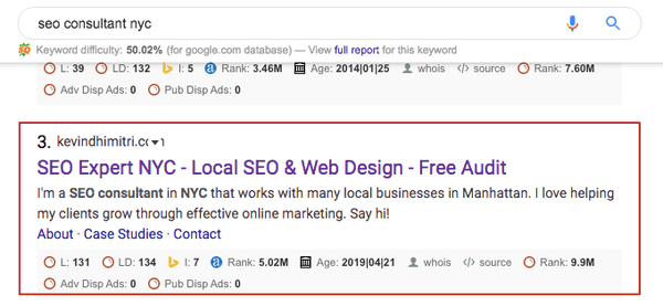 #2 on Google for "SEO expert NYC"