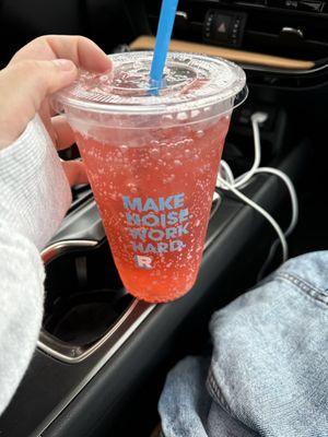 Raspberry peach soda