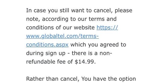 Email I received after requesting a refund.