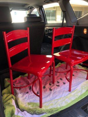 childrens metal chairs that have been in the family for 70 years. Powder coated by Millers and I could not be happier! Friendly service!!!!