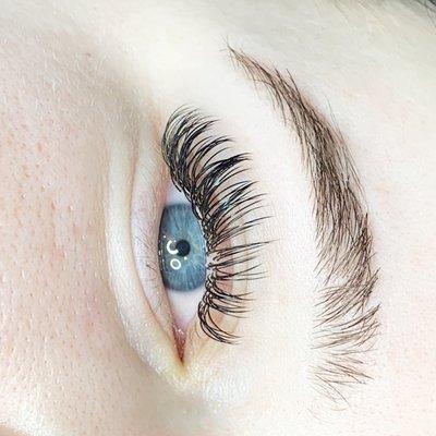 Classic Lash Extensions using Flat Lashes.