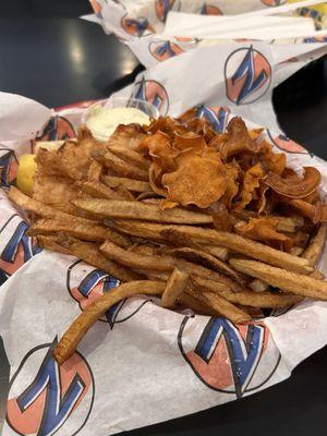 Fish 'n Chips (sweet potato chips and French fries)