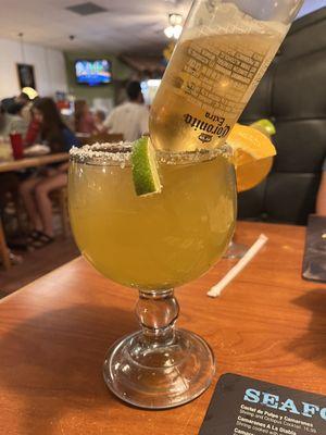 I'll have a margarita.  No make that a beer.  How about both?