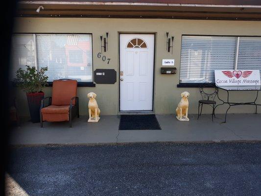 Front door to Cocoa Village Massage.