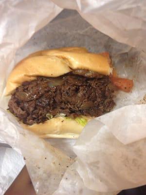 Steak and cheese w salt and pepper - jalapeños lettuce tomato and mayo