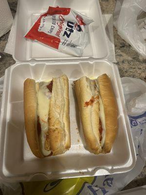 Grilled chicken parm sub (large)