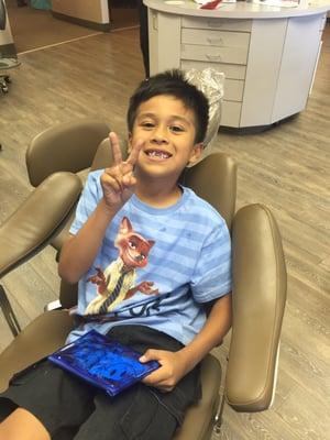 My little guy got braces in the 2 front teeth and an appliance.