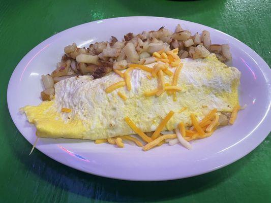 Tex-Mex omelette and home fries