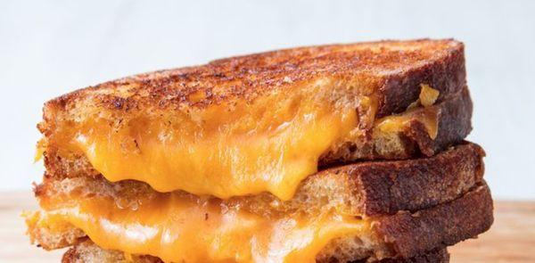 Simple Grilled Cheddar Cheese, add tomato & bacon if you'd like