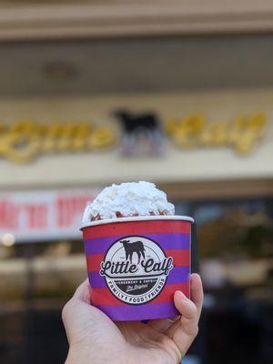 12.12.20 two scoop sundae: PB Fudge and Milk and cookies (yum)