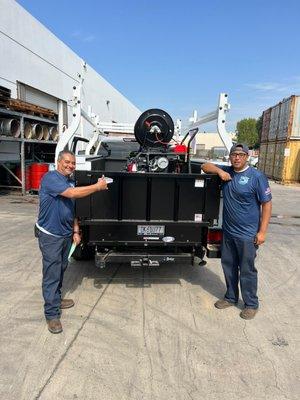 Loading up one of our trucks!