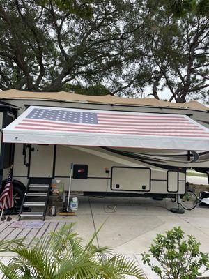 Flag awning we installled