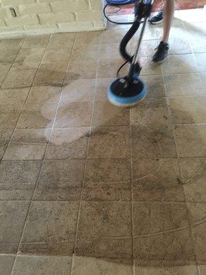 Stone cleaning, travertine restoration