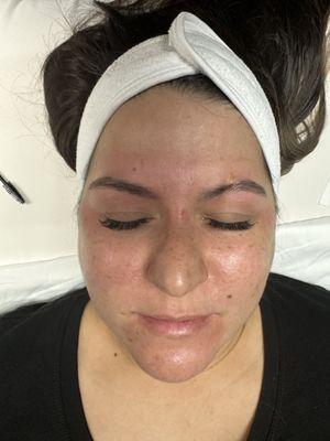 Lash extensions and sugar hair removal for brows