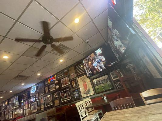 Inside the bar ( for the two min it was not packed)  behind where we sat. Great look of memorabilia. Good history learned on this place.