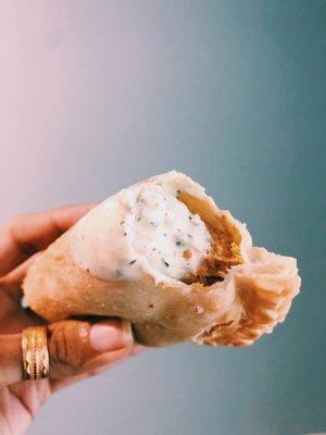 Veggie Empanada with sauce