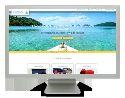 Homepage hero design for Standout Yacht Fittings eCommerce project